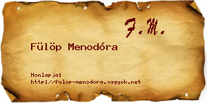 Fülöp Menodóra névjegykártya